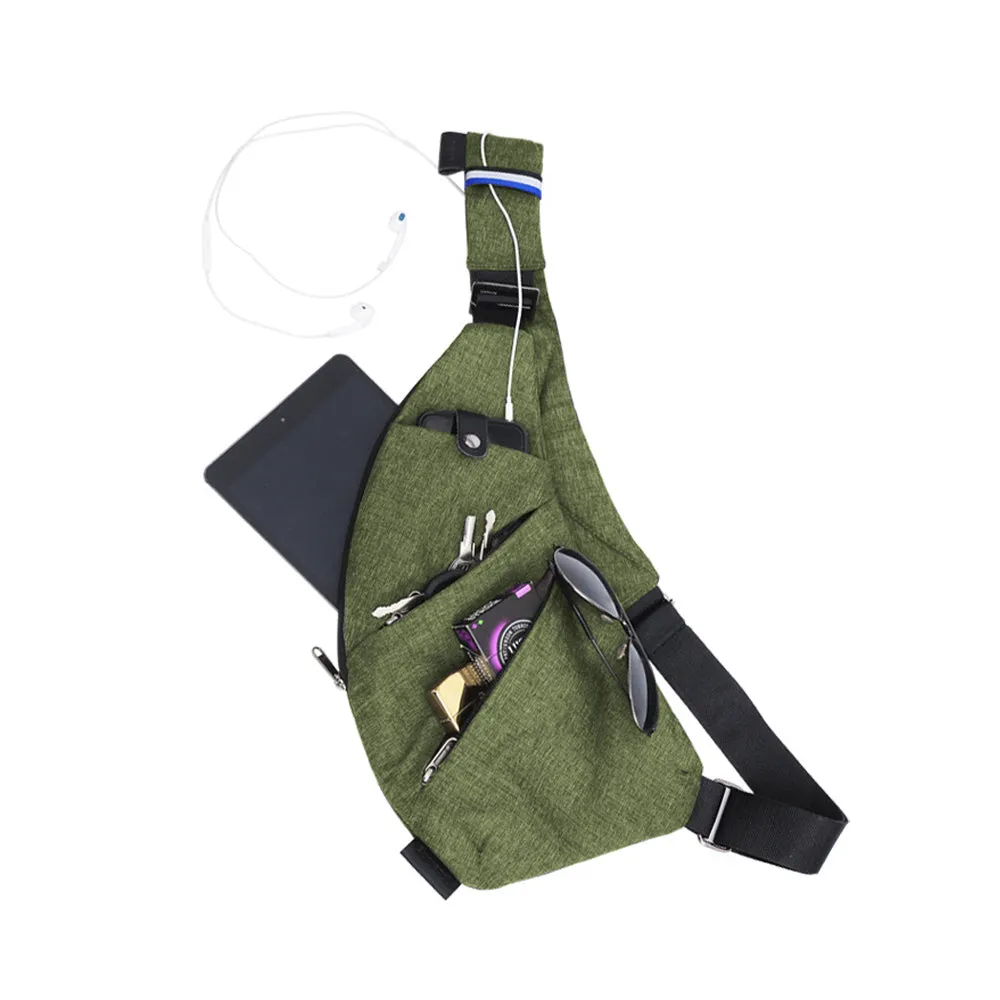 Multifunctional Anti-theft Sling Chest Pack Crossbody Bag Green