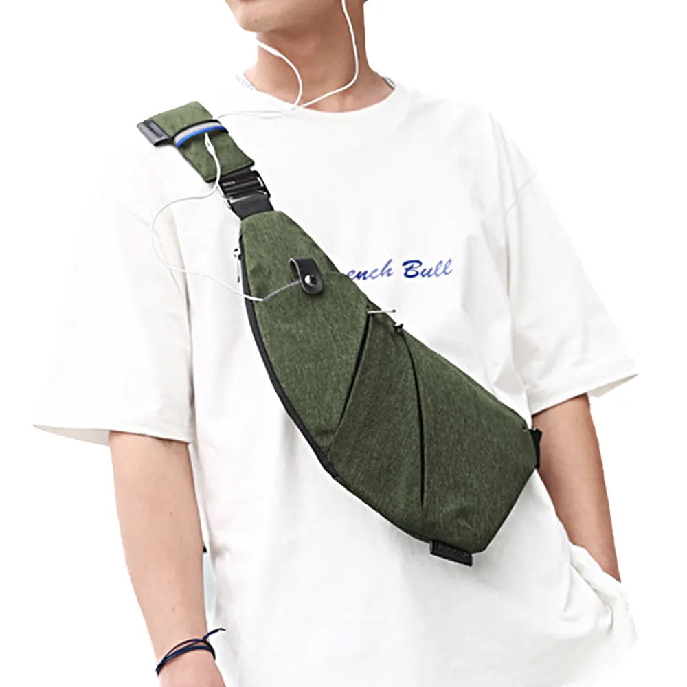 Multifunctional Anti-theft Sling Chest Pack Crossbody Bag Green