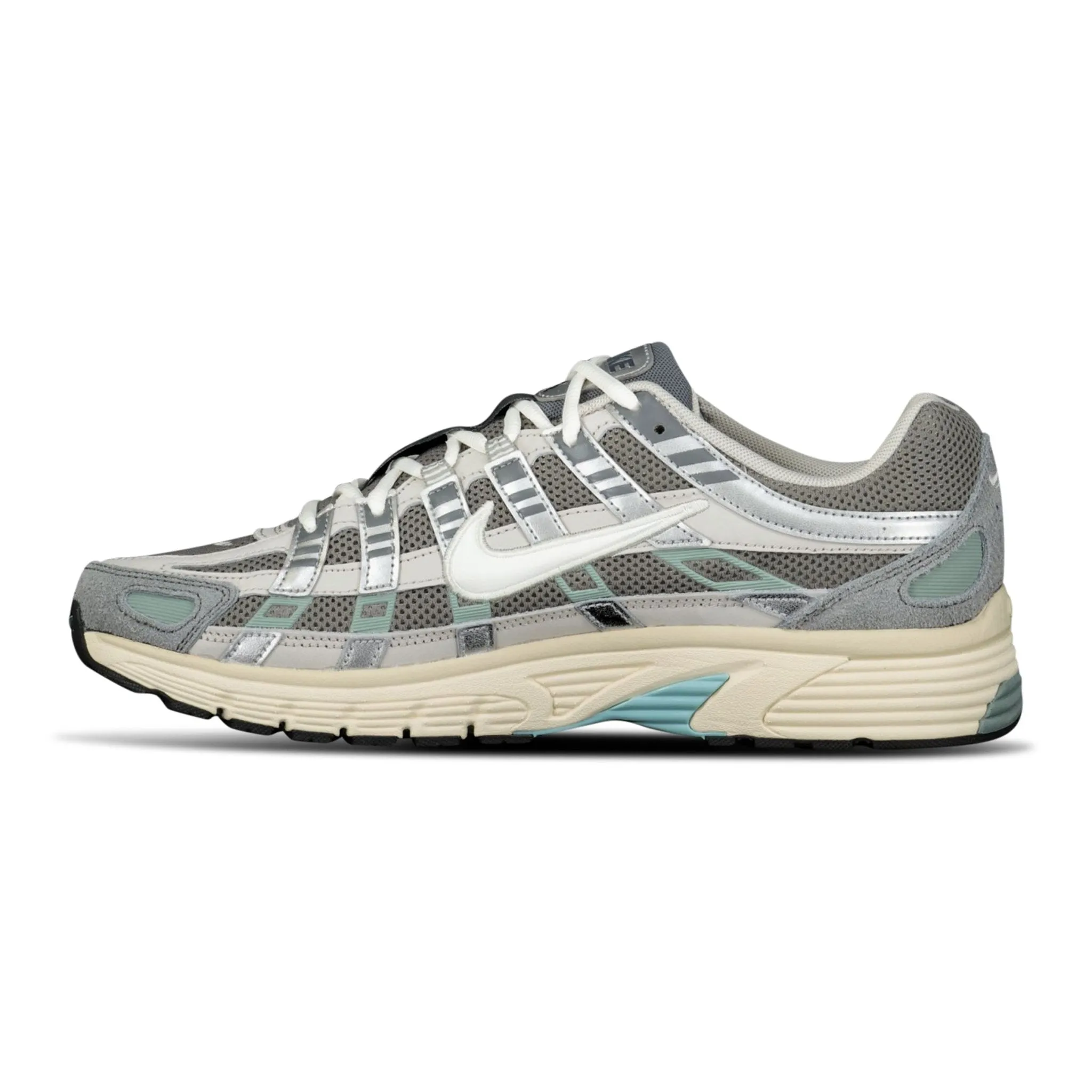 NIKE P-6000 GREY / GREEN / CREAM TRAINERS