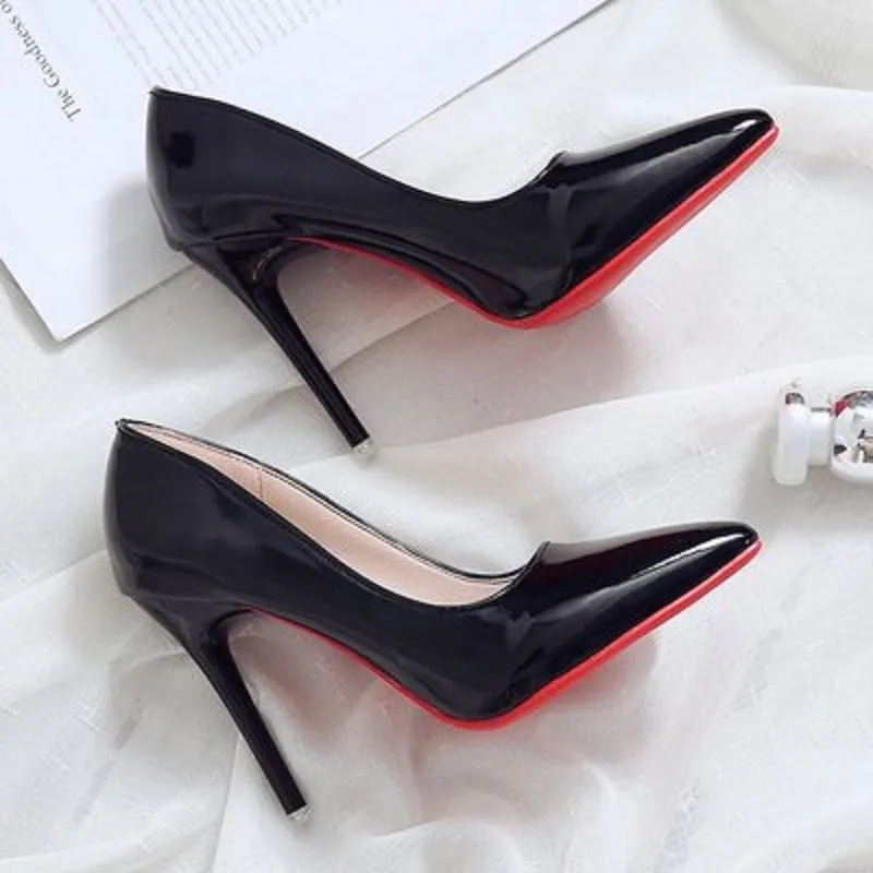 Office Plain Pointed Toe Slip On Pumps