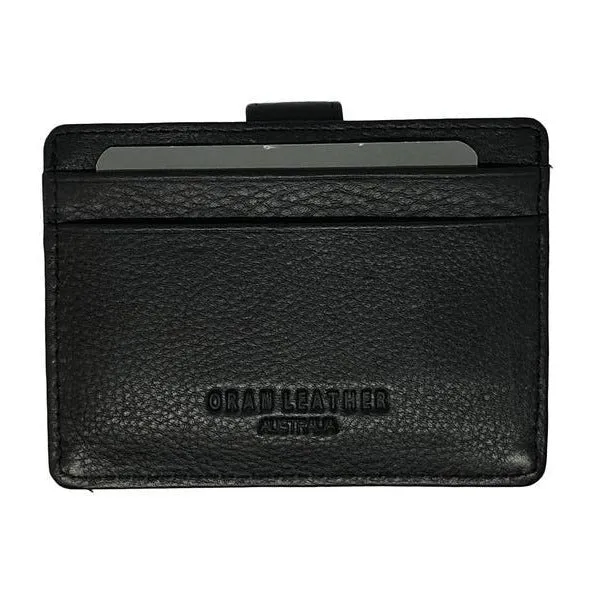 ORAN LEATHER SASHA RFID CARD HOLDER BLACK