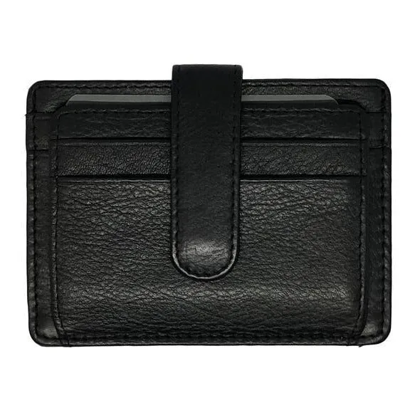 ORAN LEATHER SASHA RFID CARD HOLDER BLACK