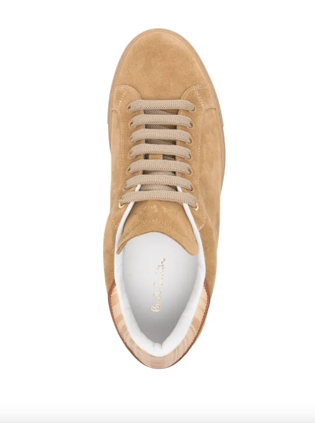 Paul Smith logo-stamp suede sneakers