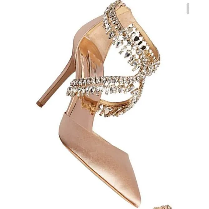 Point Toe Straps Leathe Stiletto Heel Pumps