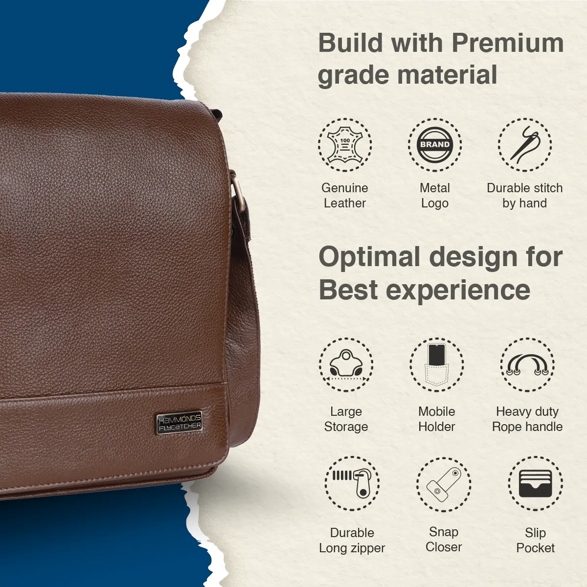 Premium Leather Sling Bag For Men - Adjustable Shoulder Strap - Ideal For Travel, College, and Office