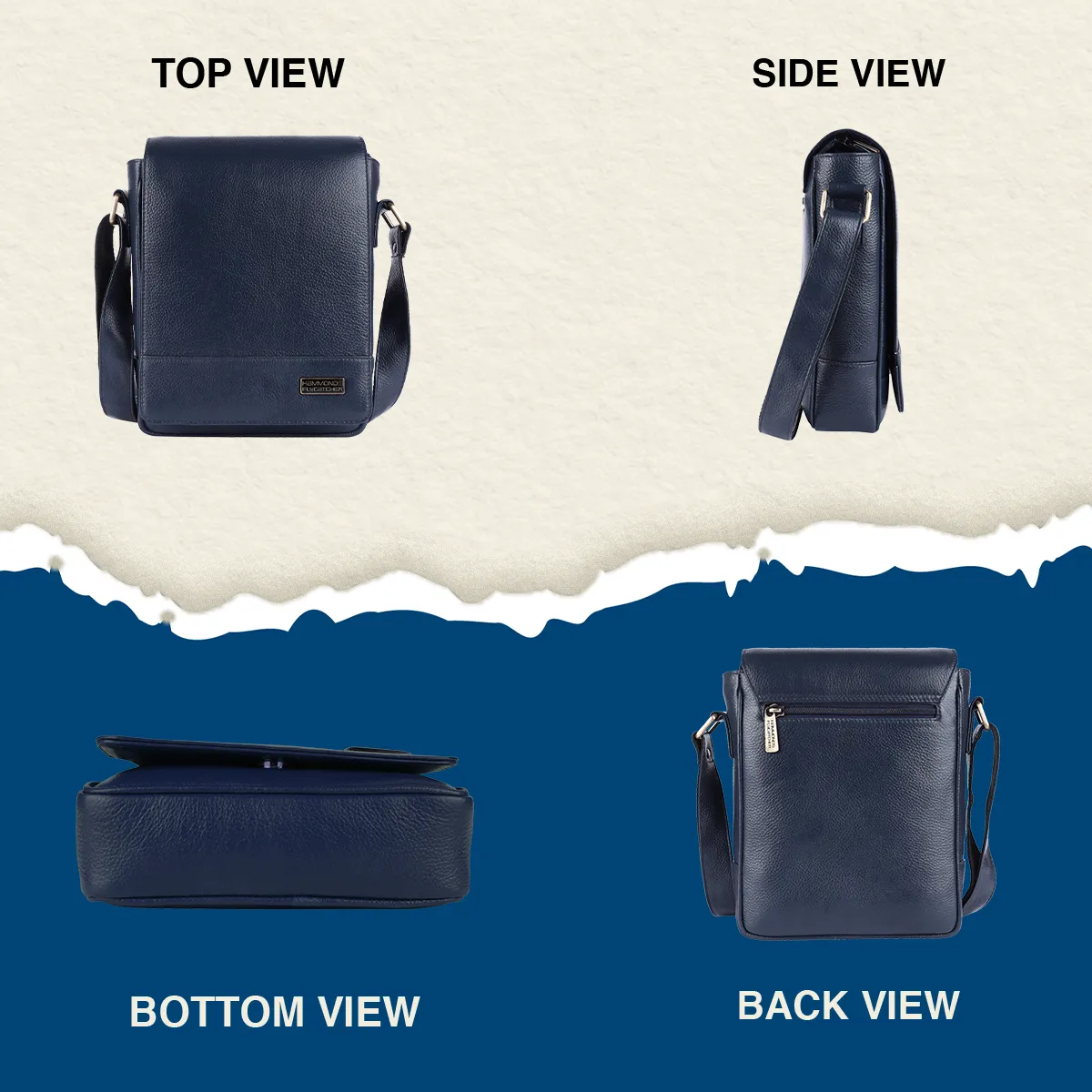 Premium Leather Sling Bag For Men - Adjustable Shoulder Strap - Ideal For Travel, College, and Office
