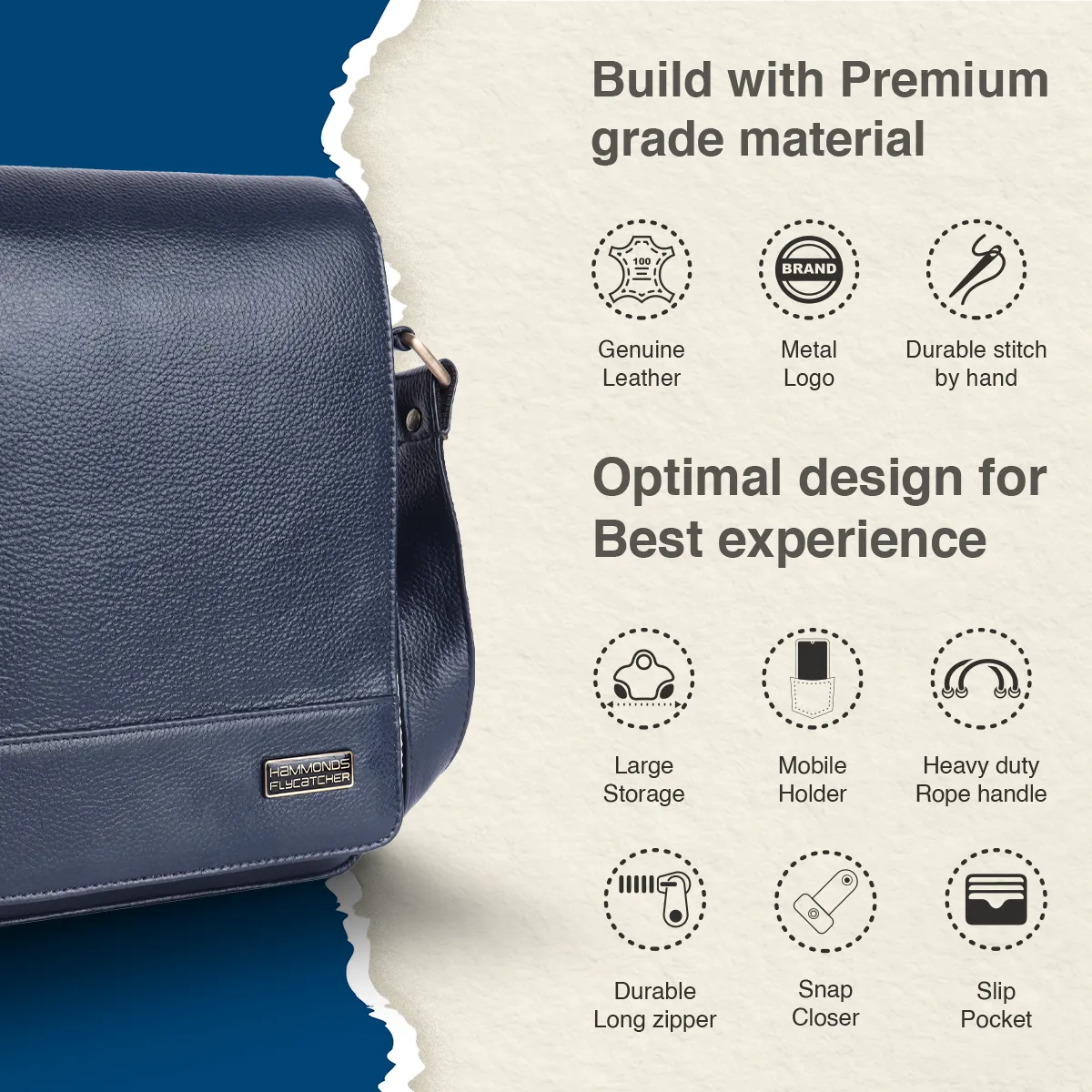 Premium Leather Sling Bag For Men - Adjustable Shoulder Strap - Ideal For Travel, College, and Office