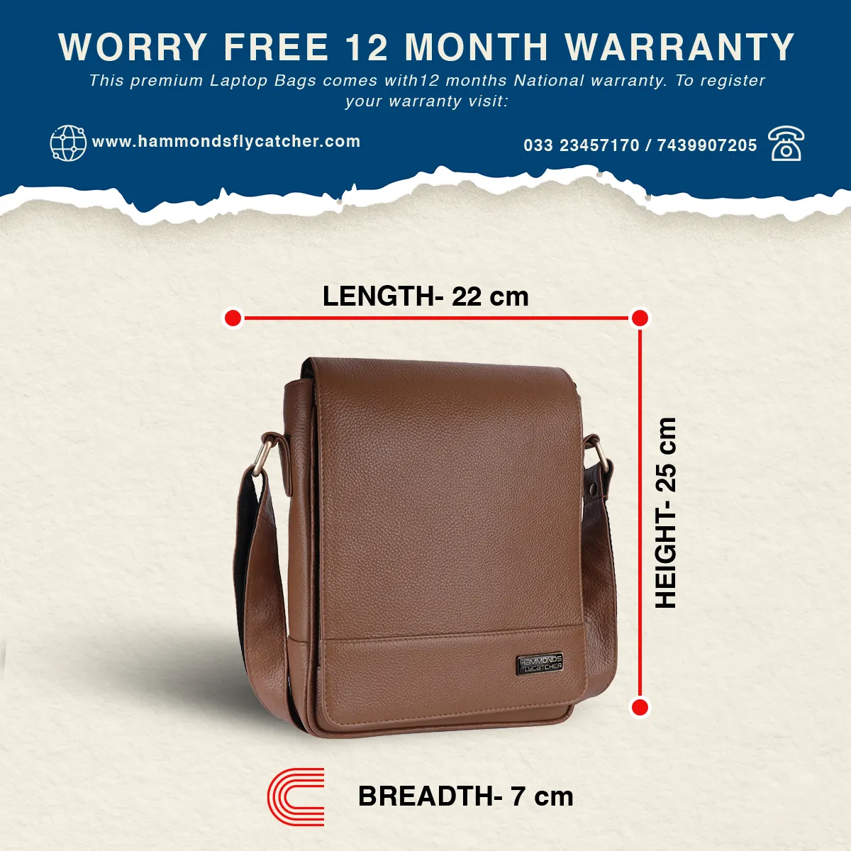 Premium Leather Sling Bag For Men - Adjustable Shoulder Strap - Ideal For Travel, College, and Office