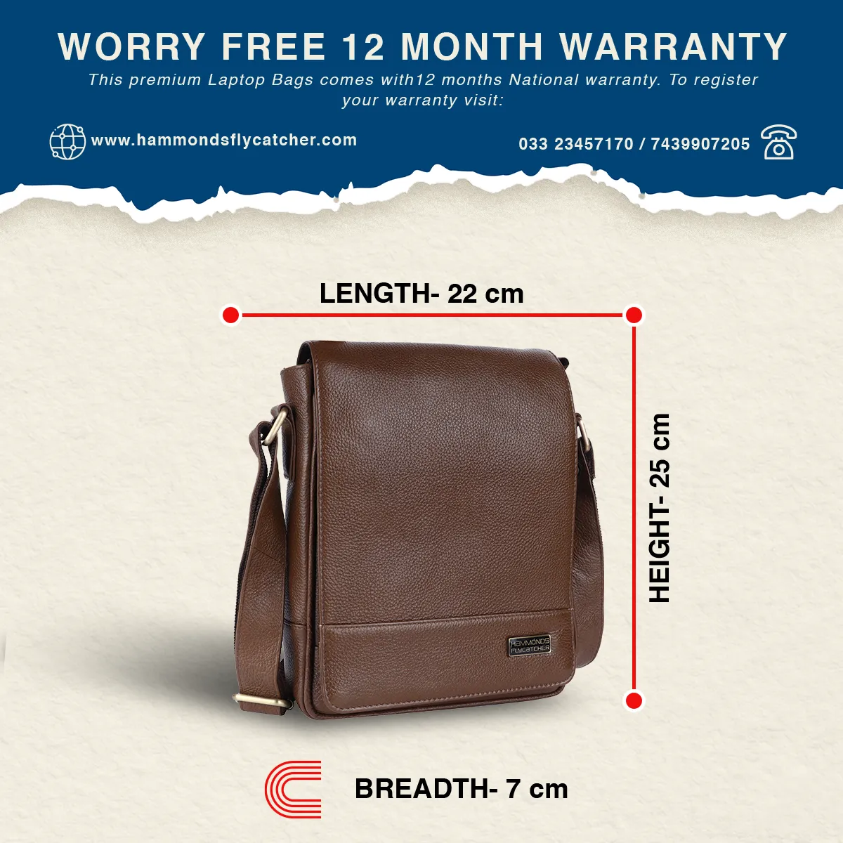 Premium Leather Sling Bag For Men - Adjustable Shoulder Strap - Ideal For Travel, College, and Office