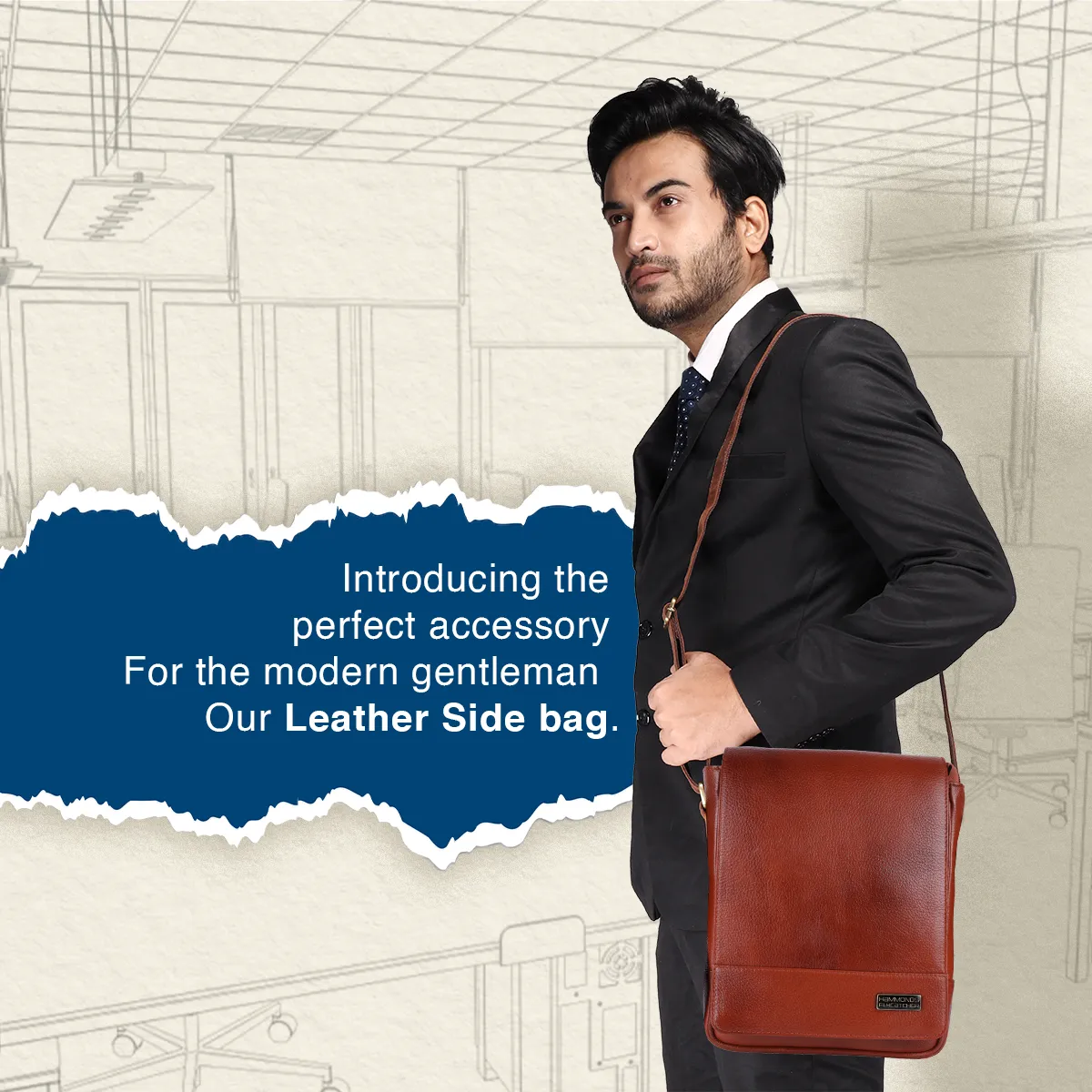 Premium Leather Sling Bag For Men - Adjustable Shoulder Strap - Ideal For Travel, College, and Office