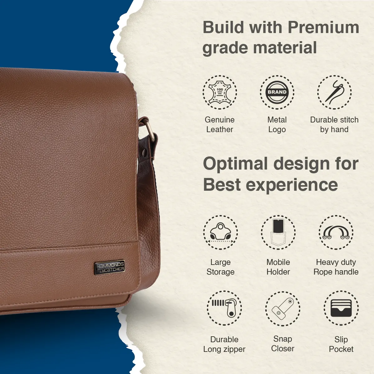 Premium Leather Sling Bag For Men - Adjustable Shoulder Strap - Ideal For Travel, College, and Office