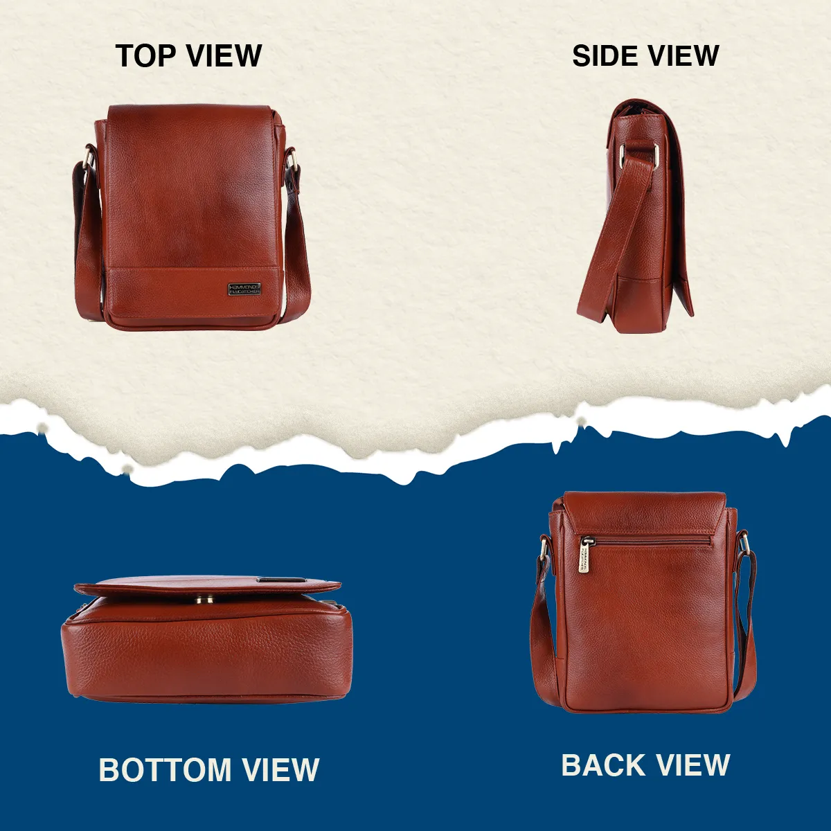 Premium Leather Sling Bag For Men - Adjustable Shoulder Strap - Ideal For Travel, College, and Office