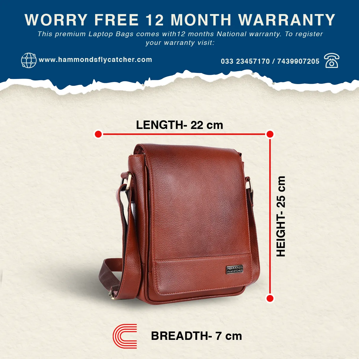 Premium Leather Sling Bag For Men - Adjustable Shoulder Strap - Ideal For Travel, College, and Office