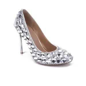 Round Toe  Patent Leather Sexy Close Toe Pumps