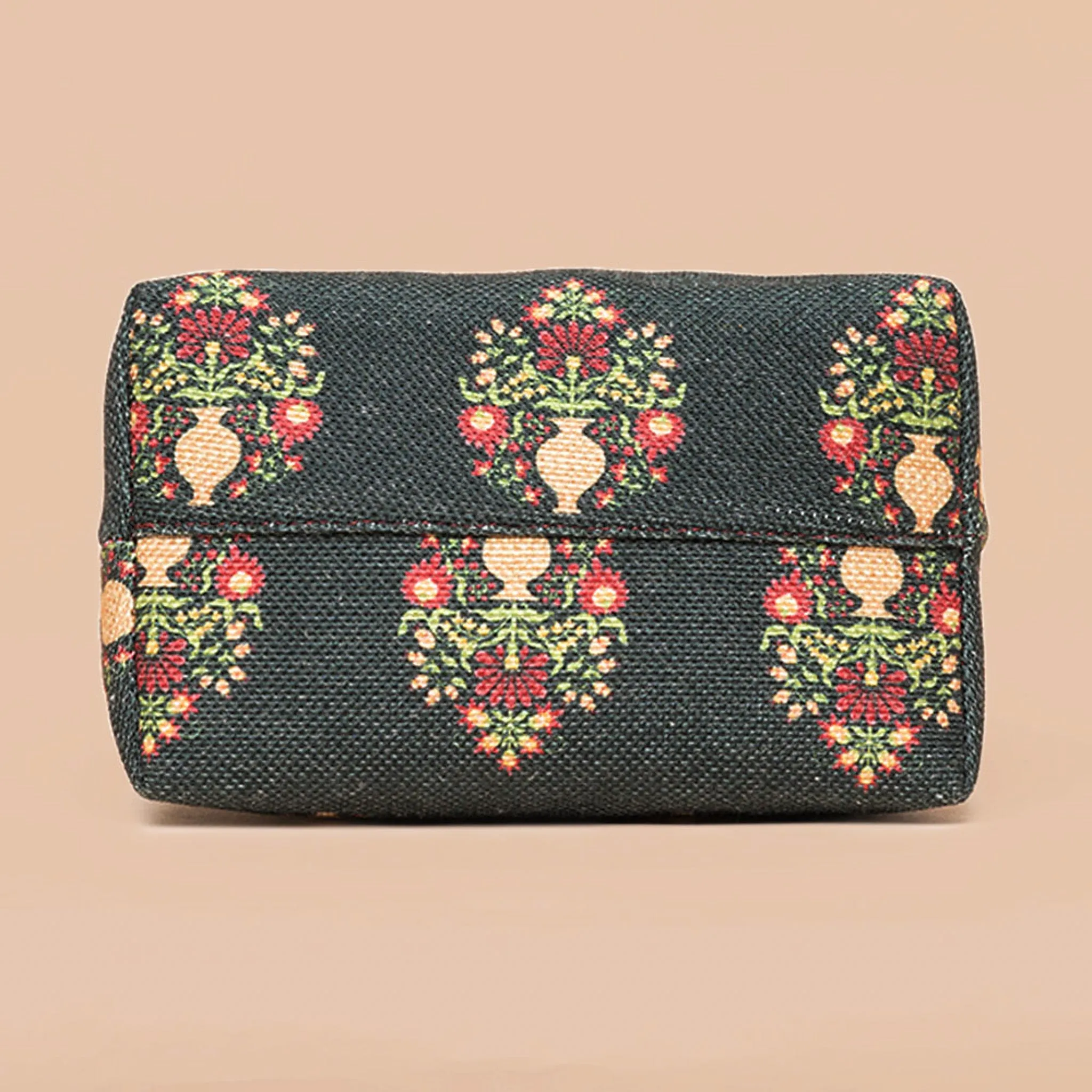 Royal Green Mogra Print Flap Sling Bag