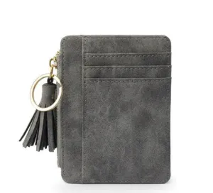 Slim Wallet Credit Card Holders Thin Tassel Zipper Wallets, Coin Pocket bags