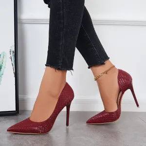 Sohiwoo Women Pointed Toe High Heel Pumps Slip On Stiletto Party Shoes