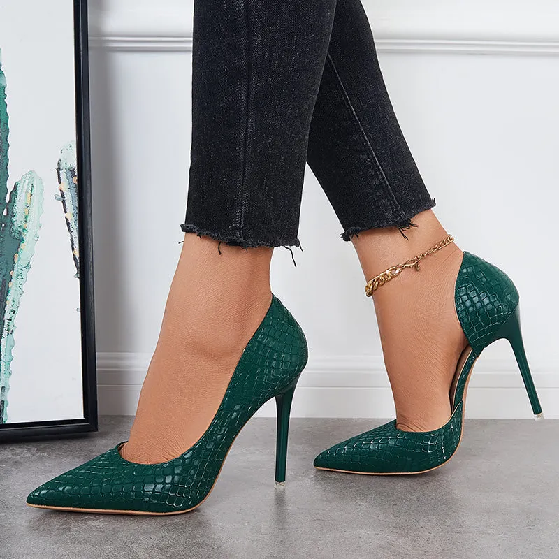 Sohiwoo Women Pointed Toe High Heel Pumps Slip On Stiletto Party Shoes