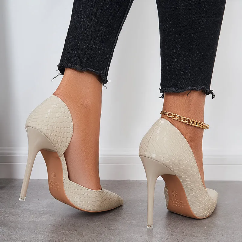 Sohiwoo Women Pointed Toe High Heel Pumps Slip On Stiletto Party Shoes