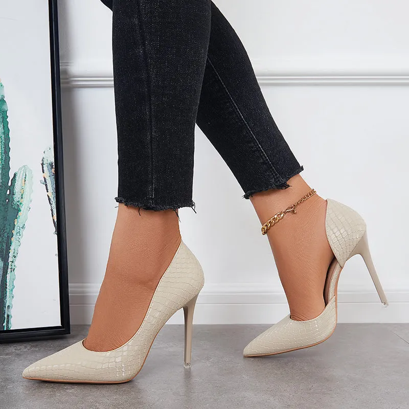 Sohiwoo Women Pointed Toe High Heel Pumps Slip On Stiletto Party Shoes