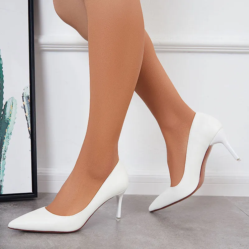 Sohiwoo Women Women Solid High Stiletto Heels Pointed Toe Pumps Shoes