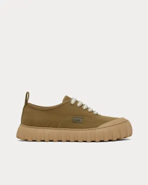 Tempo Cotton Canvas Khaki Low Top Sneakers