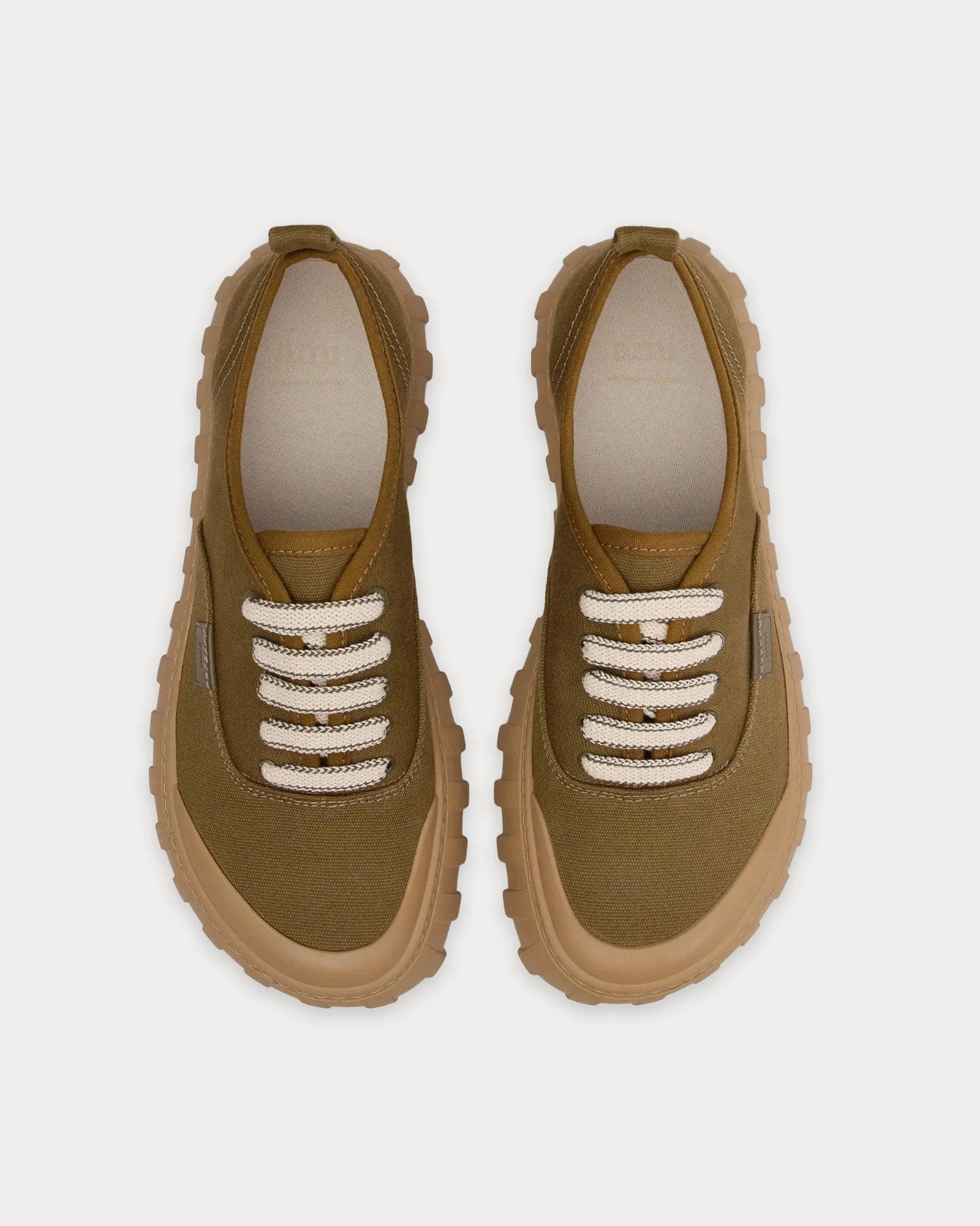 Tempo Cotton Canvas Khaki Low Top Sneakers
