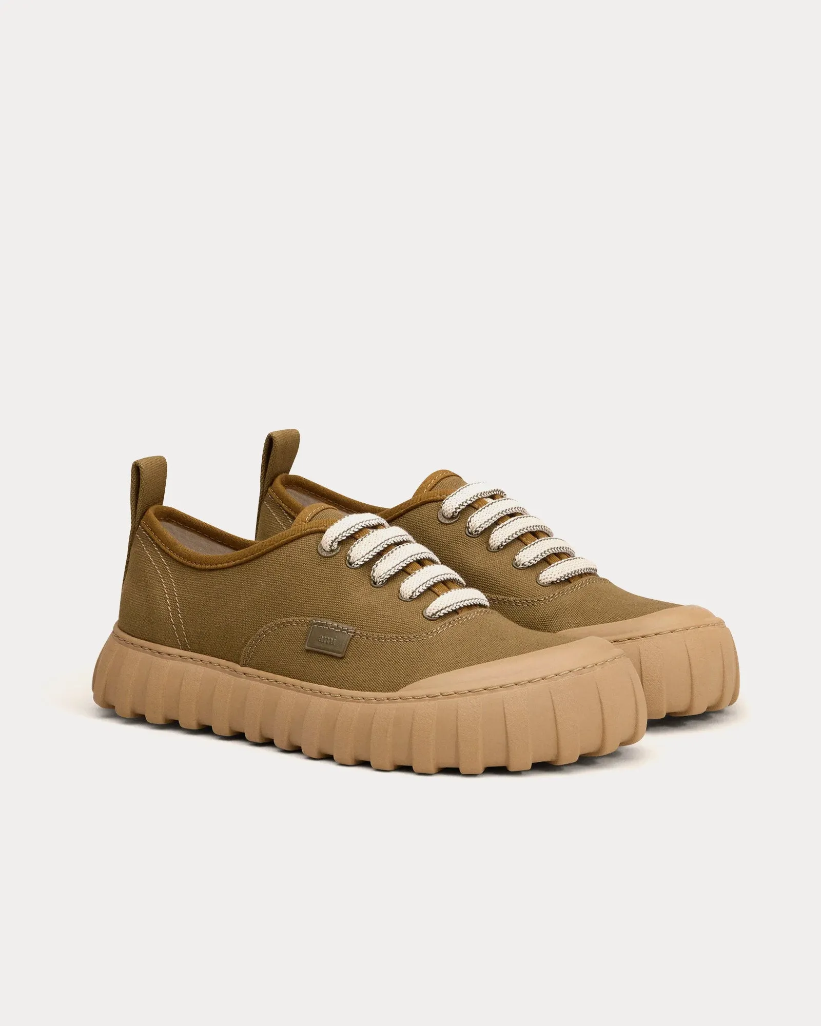 Tempo Cotton Canvas Khaki Low Top Sneakers