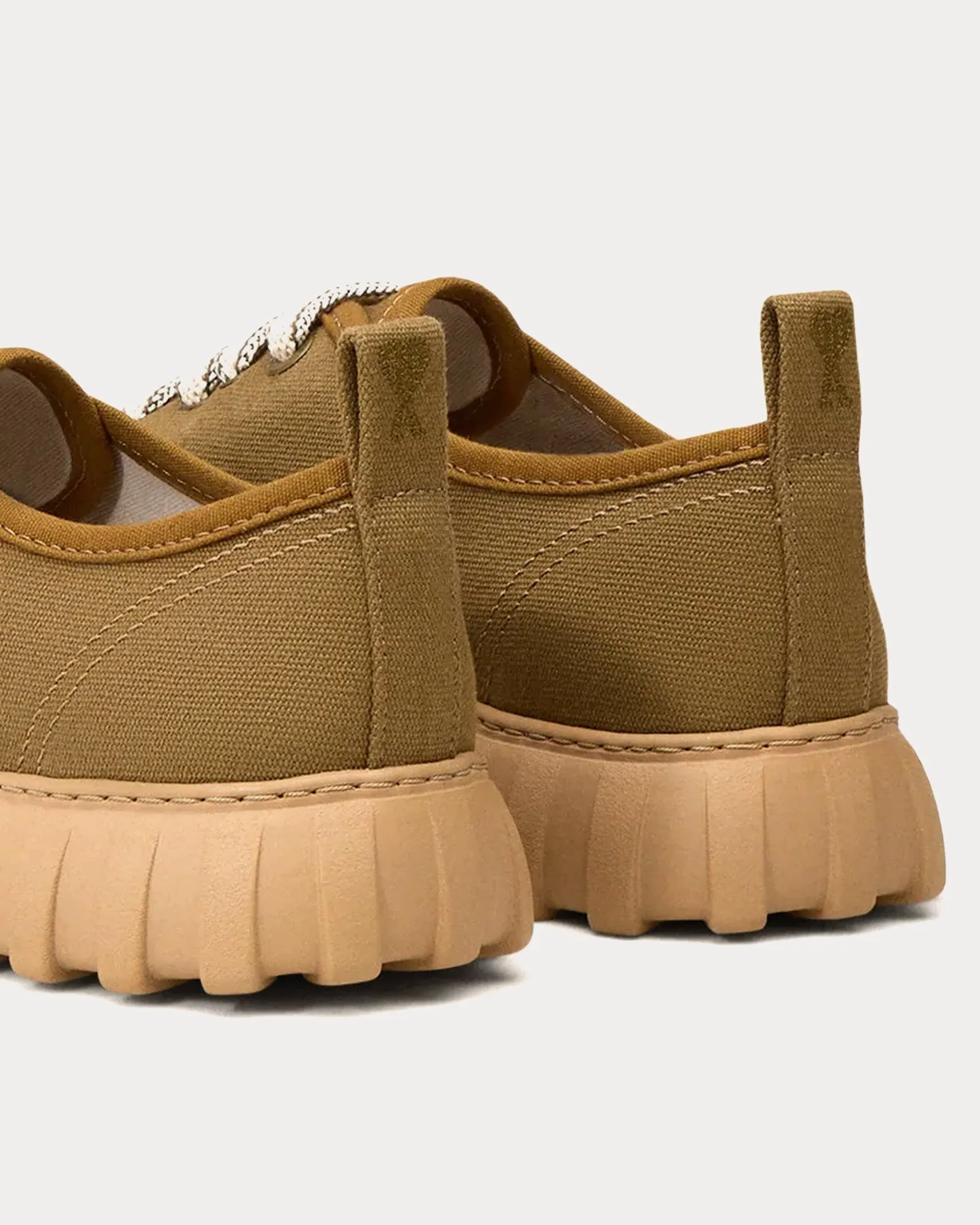 Tempo Cotton Canvas Khaki Low Top Sneakers