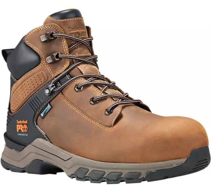Timberland PRO A1RVS Men's 6" HyperCharge Composite Safety Toe Waterproof Work Boots - Tan/Brown Distressed