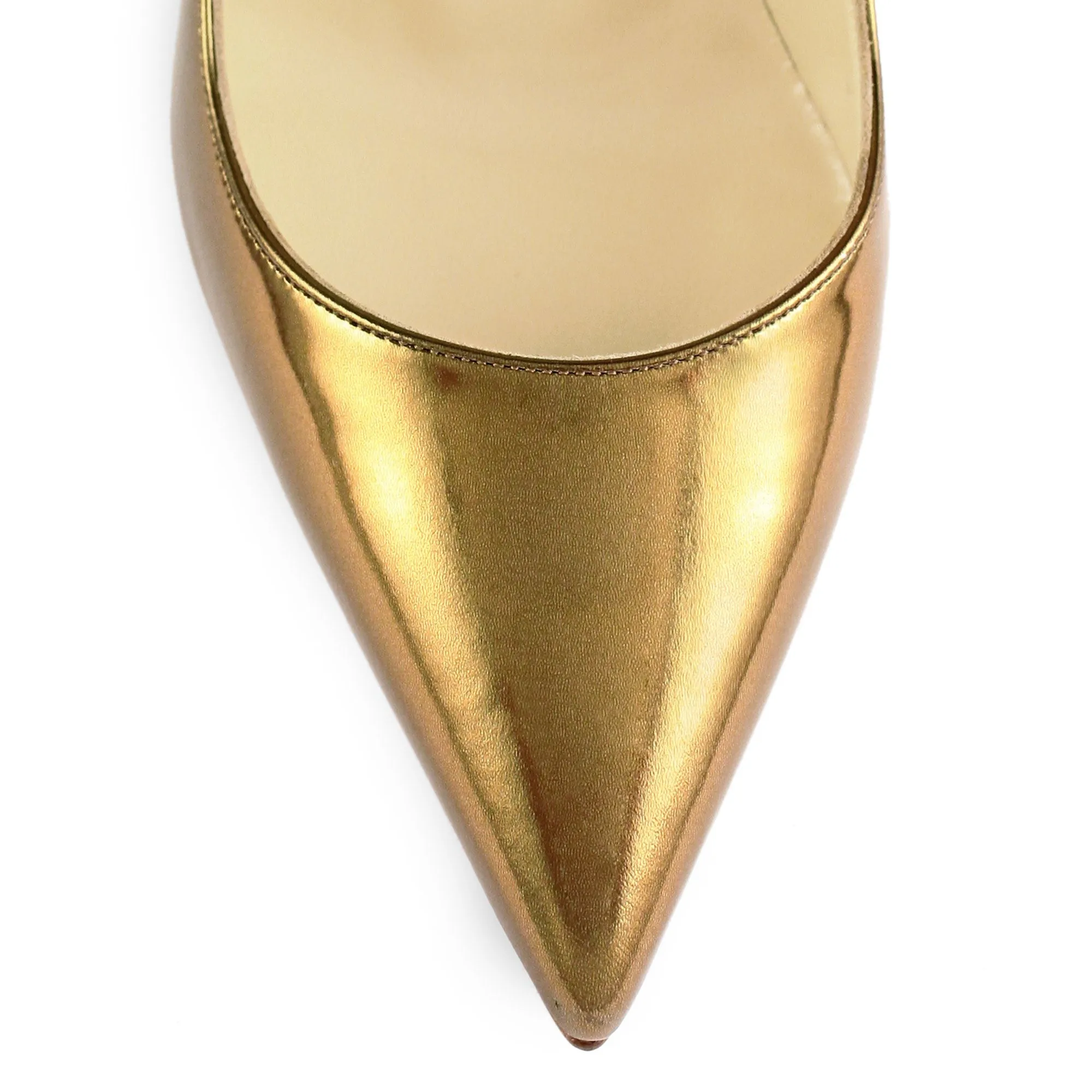 Toleet Gold Metallic Heels Pointy Toe Stiletto Office Pumps for Women