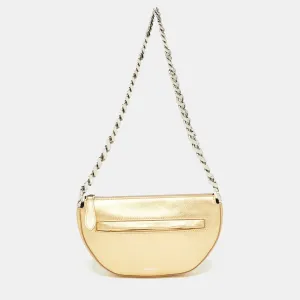 Trendy Inspired Burberry Gold Leather Mini Olympia Zip Chain Bag
