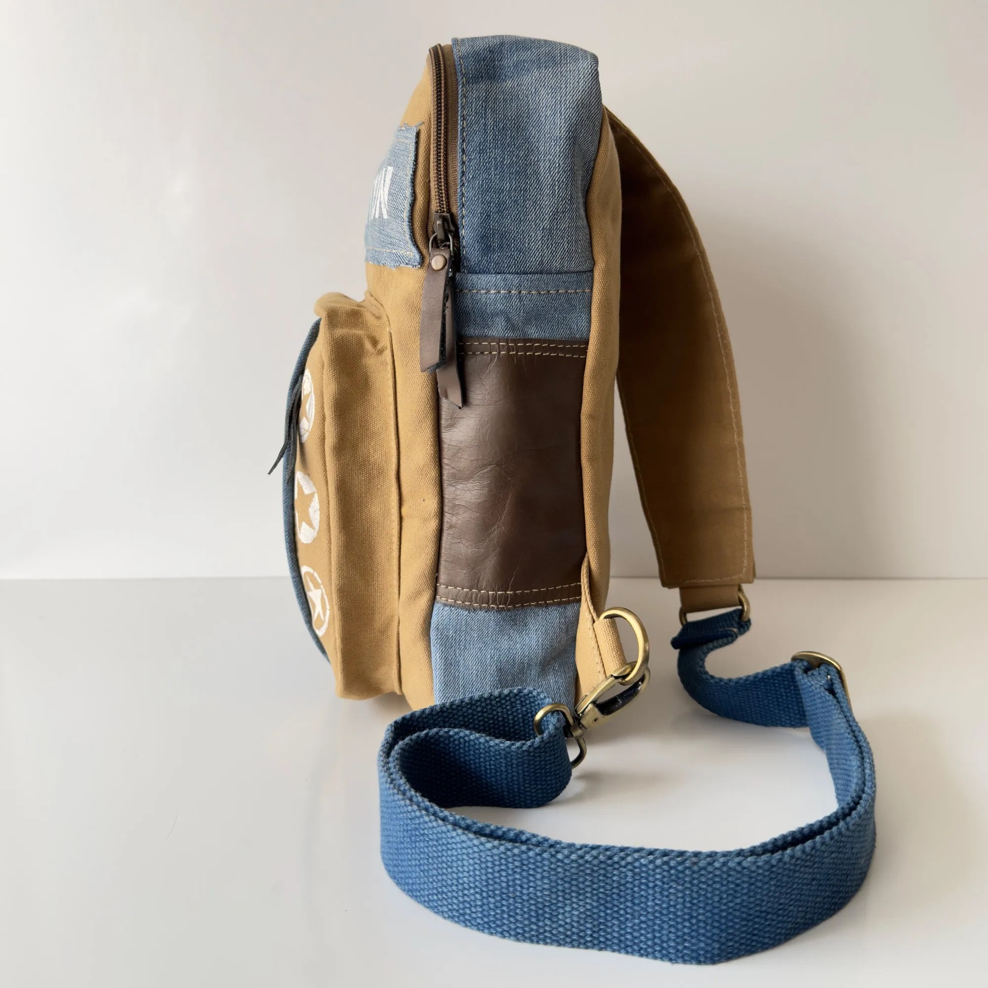 Unisex Denim Convertible Bag