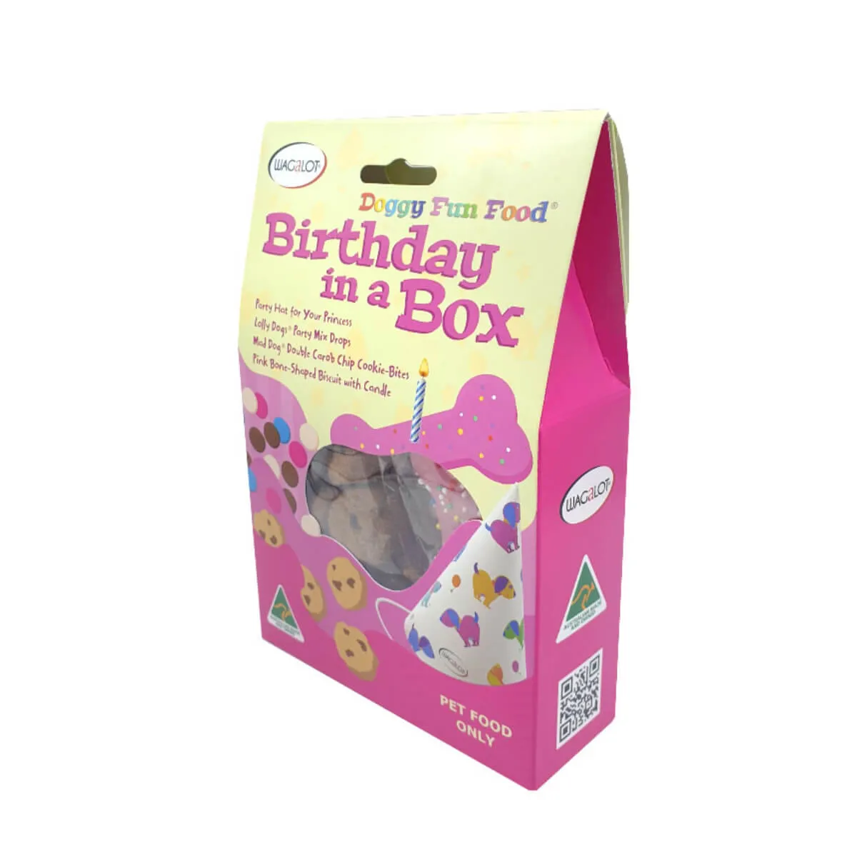 Wagalot Doggy Fun Food Birthday In a Box Dog Treats Pink