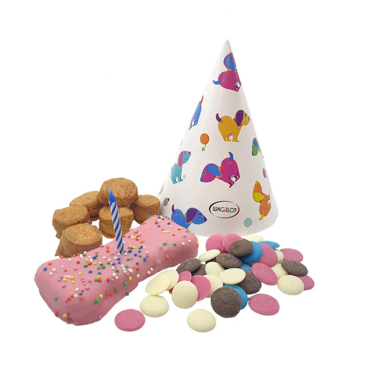 Wagalot Doggy Fun Food Birthday In a Box Dog Treats Pink