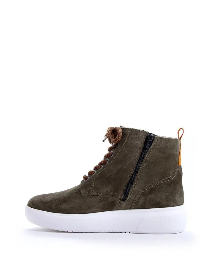 Waldlaufer Women's Low Ankle Boot- Khaki Suede