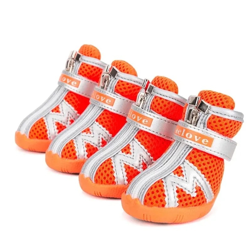 Waterproof Mesh Dog Boots - Reflective & Anti-Slip for Small Dogs