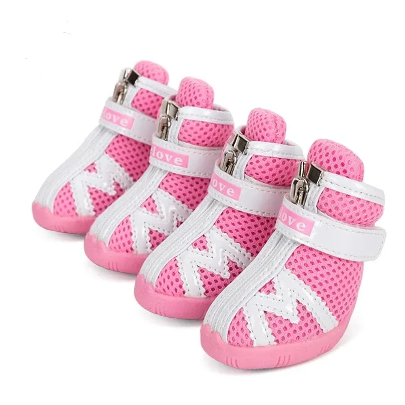 Waterproof Mesh Dog Boots - Reflective & Anti-Slip for Small Dogs
