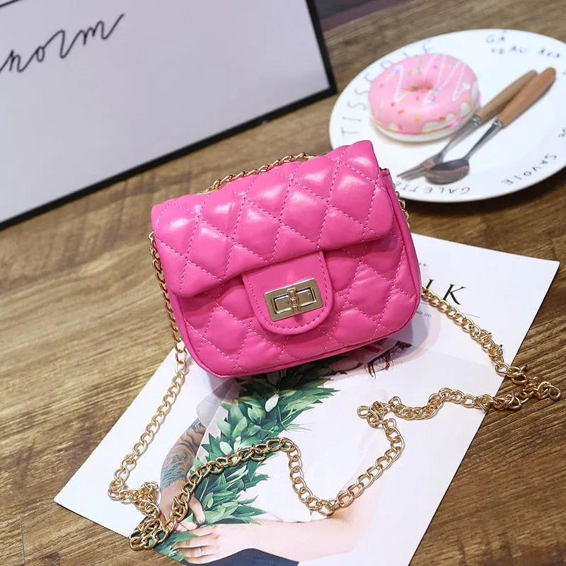 Wenkouban Children's Mini Handbags Cute Crossbody Bags for Kids Small Coin Wallet Pouch Baby Girls Rivet Party Clutch Purse Chain Bag