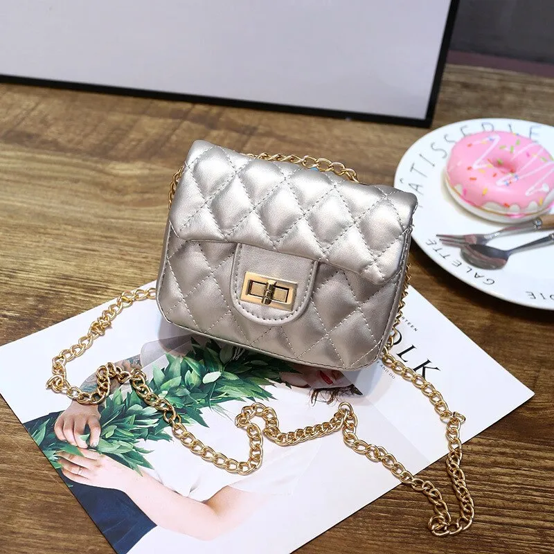 Wenkouban Children's Mini Handbags Cute Crossbody Bags for Kids Small Coin Wallet Pouch Baby Girls Rivet Party Clutch Purse Chain Bag