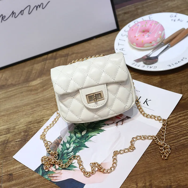 Wenkouban Children's Mini Handbags Cute Crossbody Bags for Kids Small Coin Wallet Pouch Baby Girls Rivet Party Clutch Purse Chain Bag
