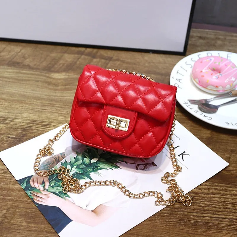 Wenkouban Children's Mini Handbags Cute Crossbody Bags for Kids Small Coin Wallet Pouch Baby Girls Rivet Party Clutch Purse Chain Bag
