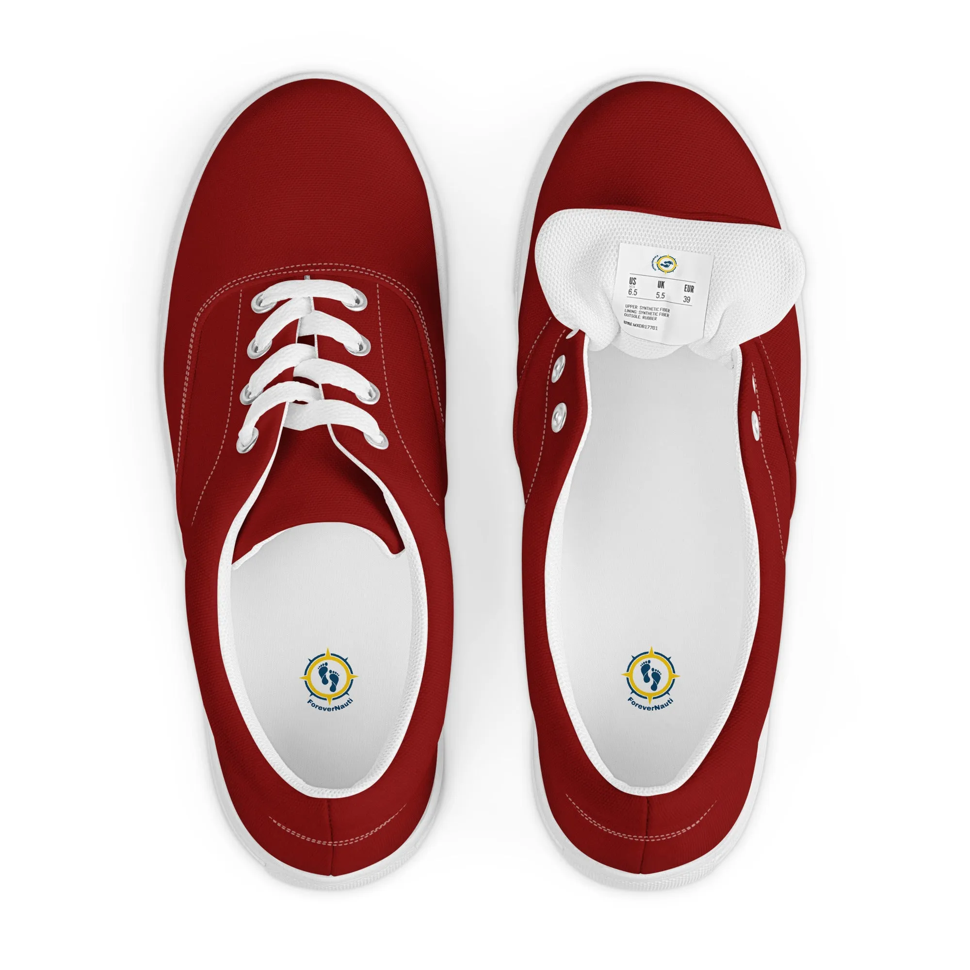 Women’s Brick Red lace-up canvas shoes