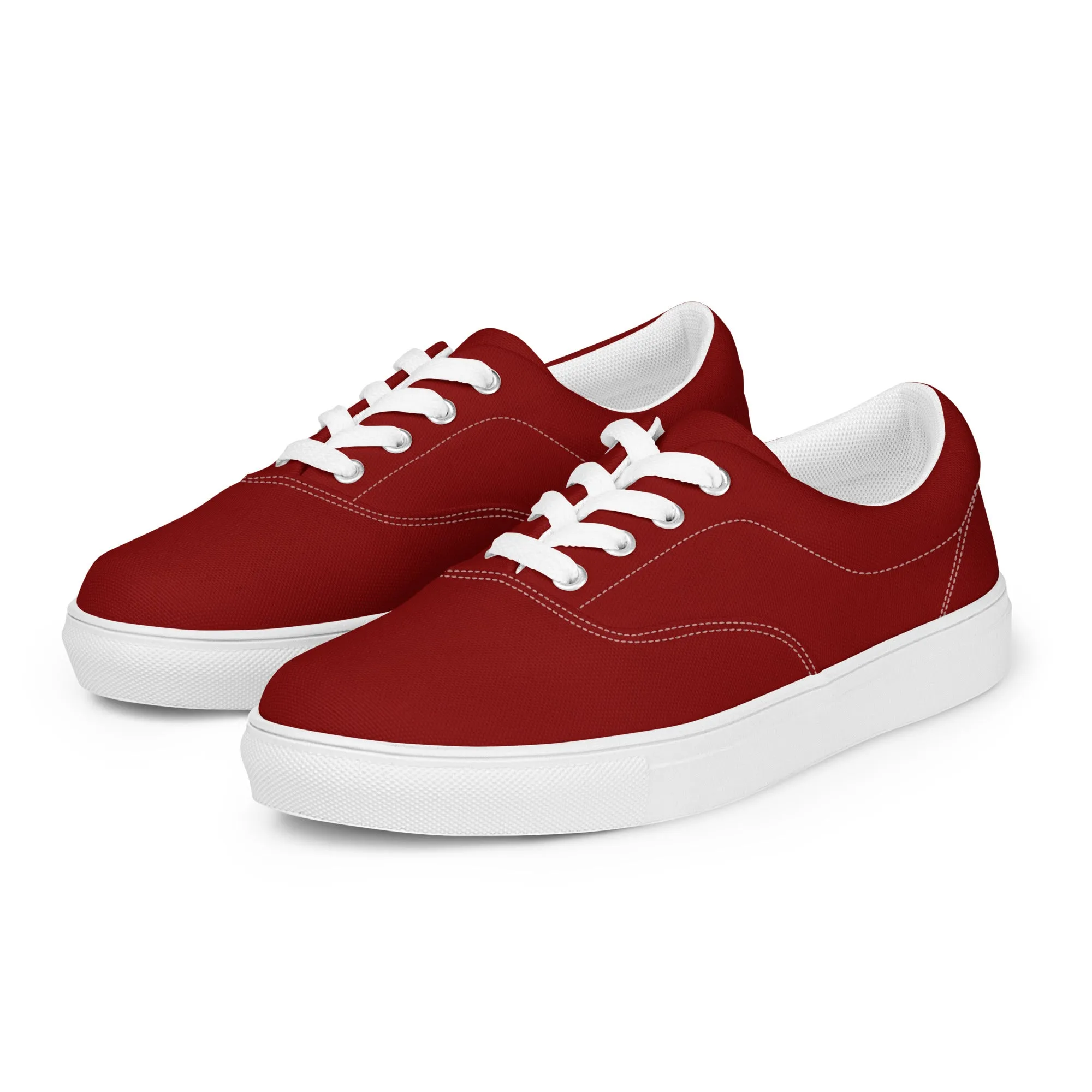 Women’s Brick Red lace-up canvas shoes