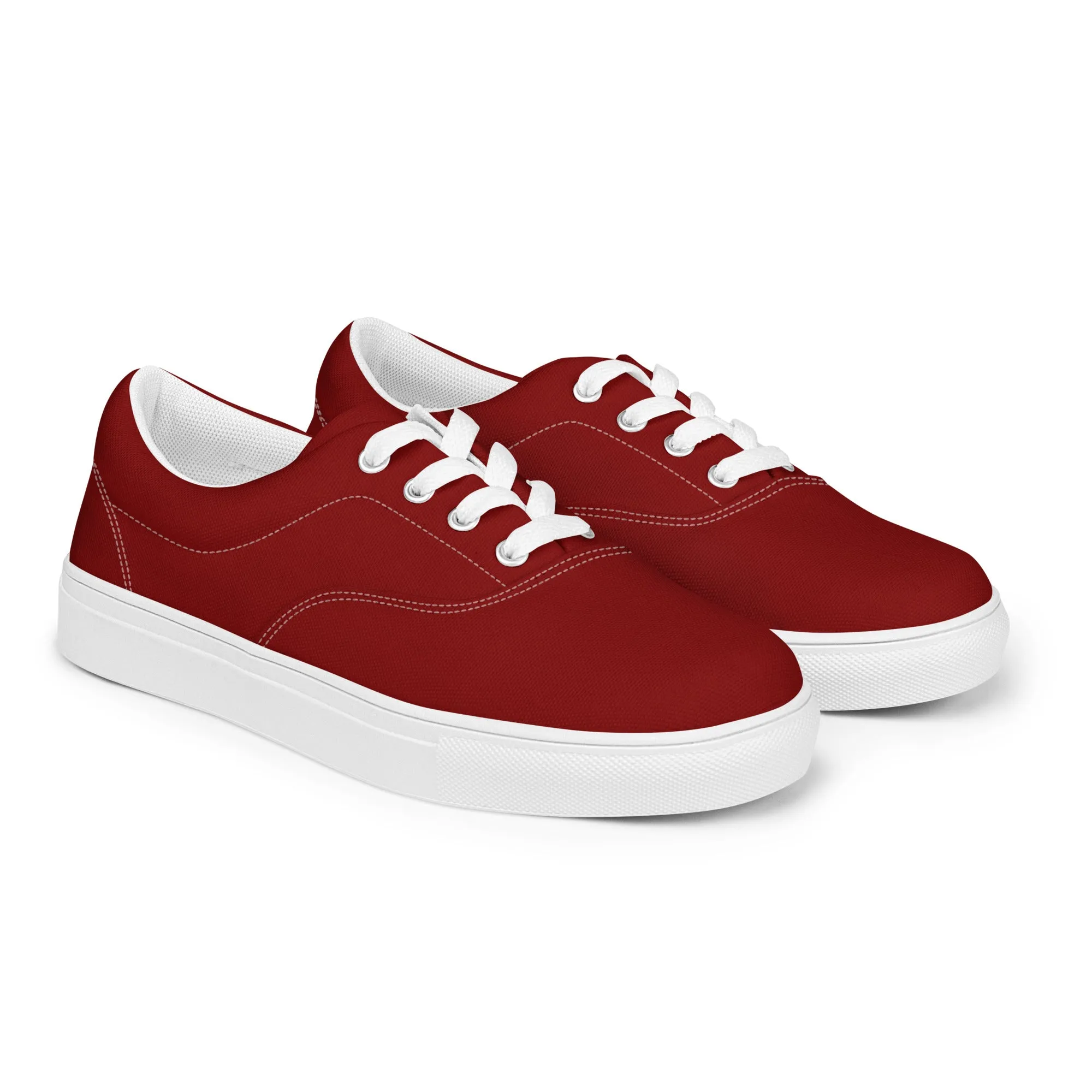 Women’s Brick Red lace-up canvas shoes
