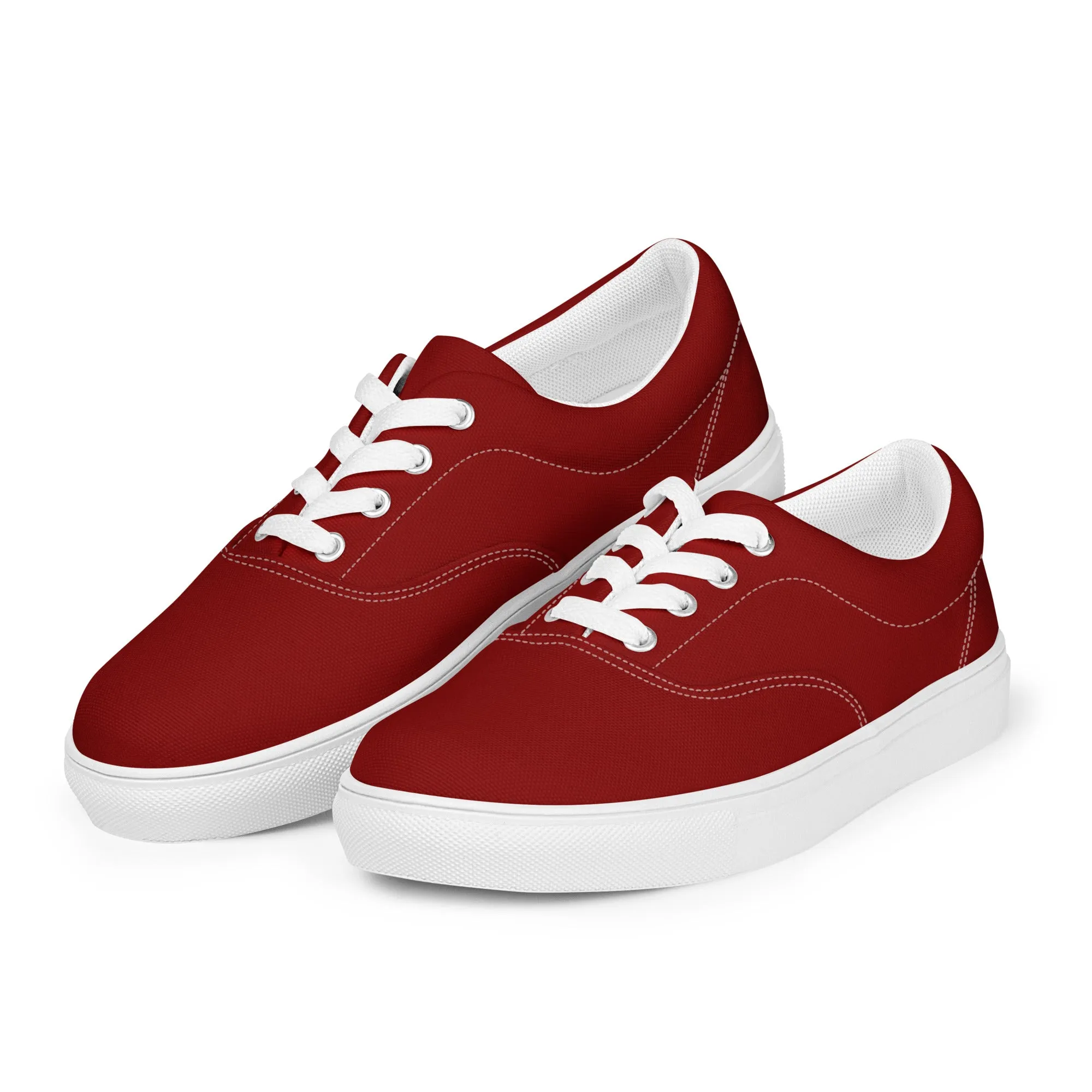 Women’s Brick Red lace-up canvas shoes