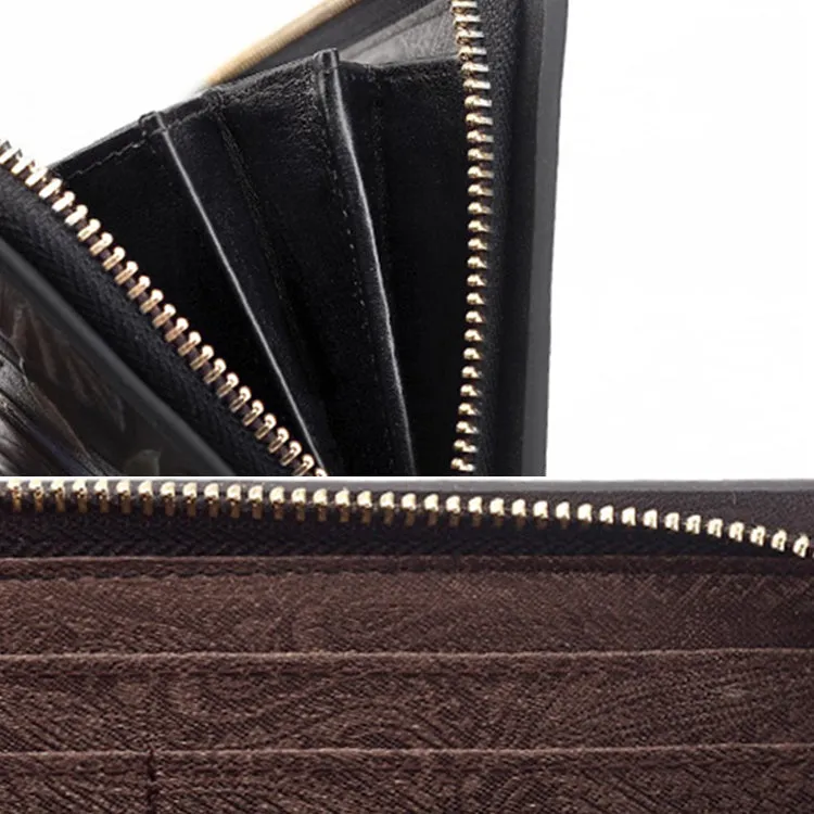 Womens Embossed Leather Zip Wallets Designer Clutch Bags Purses for Women