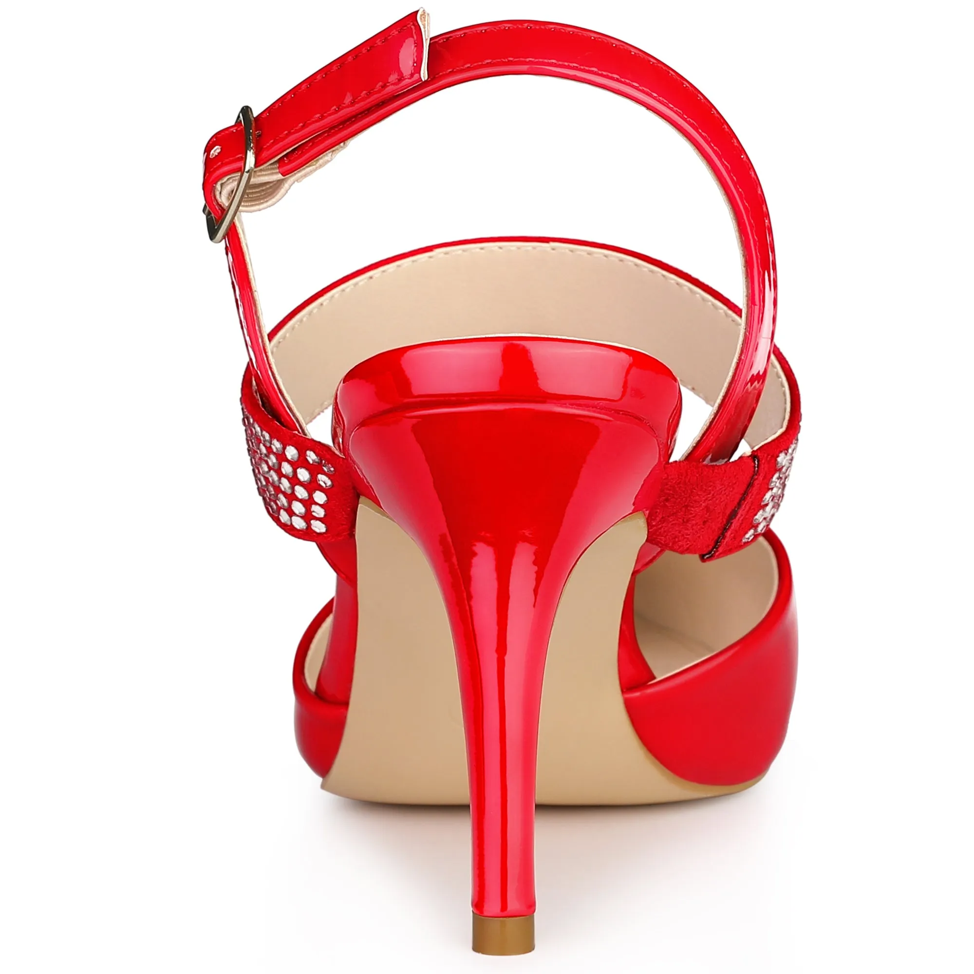 Women's Rhinestone Strap Pointed Toe Stiletto High Heel Sandal Pumps
