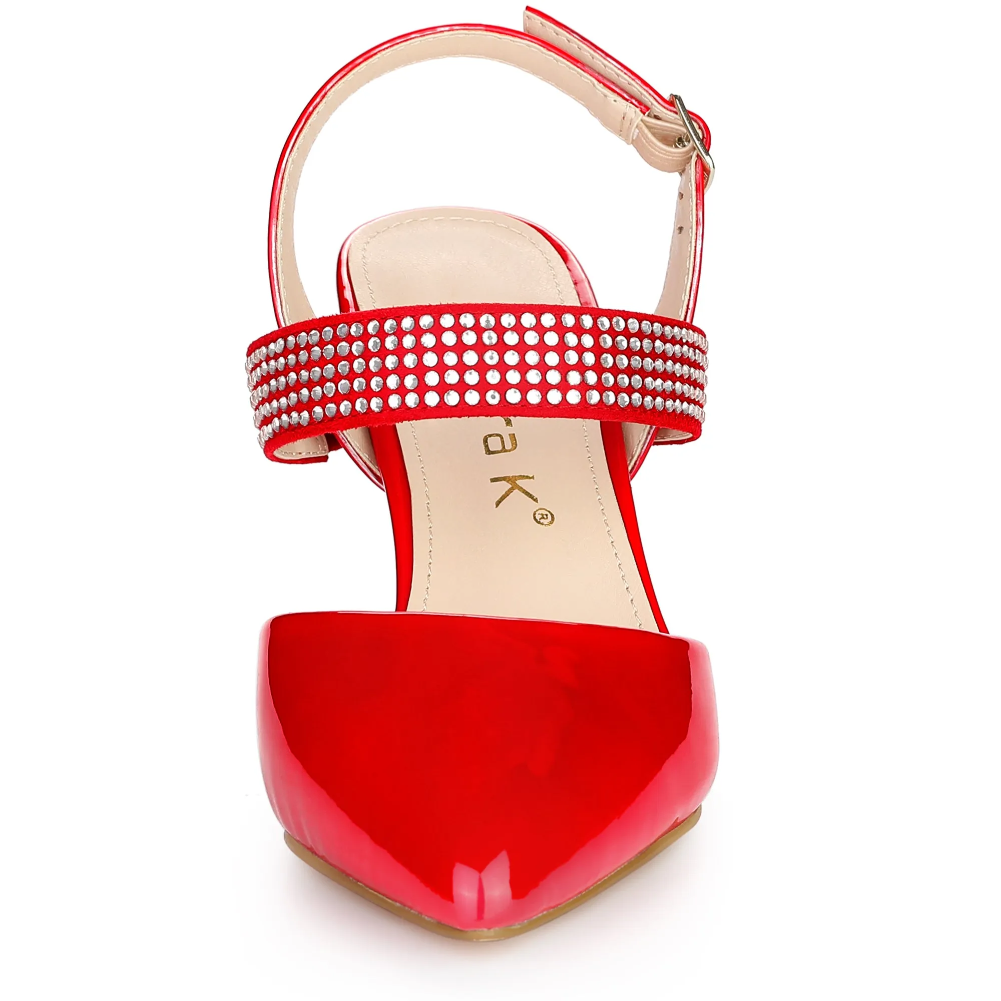 Women's Rhinestone Strap Pointed Toe Stiletto High Heel Sandal Pumps