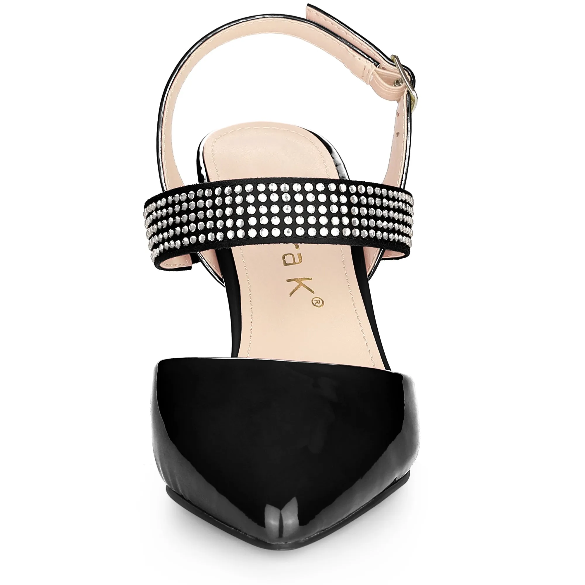 Women's Rhinestone Strap Pointed Toe Stiletto High Heel Sandal Pumps